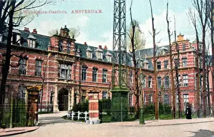 Architectural View Prints: 5 1ste Helmersstraat - Wilhelmina Gasthuis (ansichtkaart, kleur)