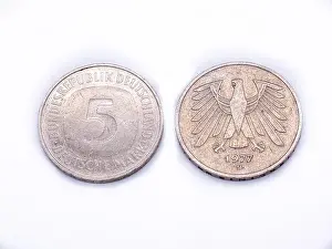 Pound Prints: 5 DM coin from Germany isolated