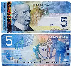 Bank Note Prints: 5 dollars banknote, Sir Wilfrid Laurier, Canada, 2008