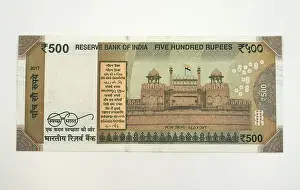 South Asian Prints: five hundred (500) rupees banknote, Indian rupee (INR), India, Asia