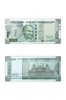 Side Prints: 500 Rupees note Front and back