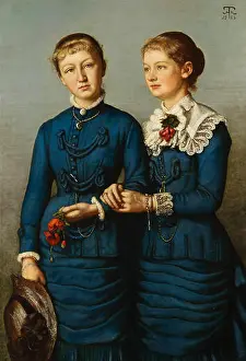 Childrens Prints: 555 Hans Thoma - Bildnis der beiden Töchter der Familie Haag (1883)