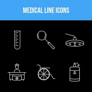 Icon Set Prints: 6 Icon Set Of Medical For Personal And Commercial Use.