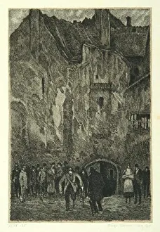 6 "The stigmatized", page 16 from the book "Der Golem", illustrated by Hugo Steiner-Prag