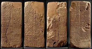 Babylon Prints: 6501. Sumerian King list, cuneiform script document listing Sumerian cities and they rulers