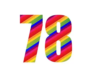 Creativity Prints: 78 Number Rainbow Style Numeral Digit