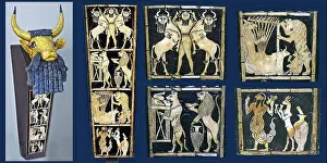 Lyre Prints: 7860. Details from the Bull Headed Lyre
