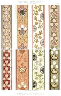 European Culture Prints: 8 patterns of fancy borders, decorative painting 1895