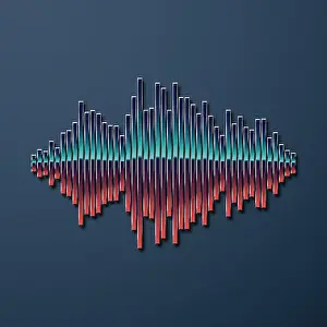 1980 Prints: 80s styled chrome sound wave