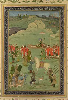 Emperors Prints: 83 Bhavanidas. The Emperor Aurangzeb Carried on a Palanquin ca