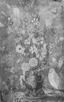 Joris Hoefnagel Prints: 83 Still Life with a Vase of Flowers and Two Birds (Joris Hoefnagel) - Nationalmuseum - 25667