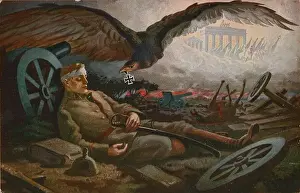 Postcard Prints: 9 1914 0 0 C2 10 Vision of Wounded Fighter Postcard First World War 1914 1918 Postcards Die Vision des verwundeten