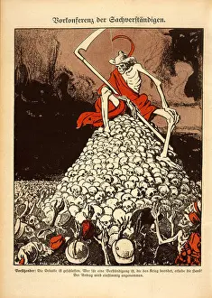 Archiv Prints: 9 1917 8 0 C1 Negotiated Peace 1917 Caricature First World War 1914 18 Peace Attempts at a negotiated peace Summer 1917