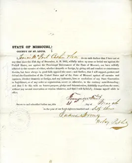 St Louis Prints: 947 Loyalty oath of Francis McFaul of Missouri, County of St. Louis