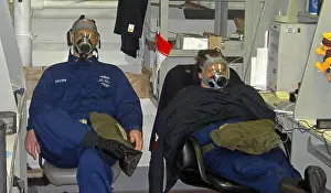 Masks Prints: 9th March 2003 During Operation Enduring Freedom: a gas-attack (CBR) drill on the USS Abraham Lincoln