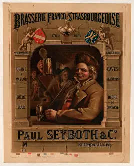 1880s Prints: A. Favier created an advertising poster for the Brasserie franco-strasbourgeoise of Paul Seyboth and Company in 1882