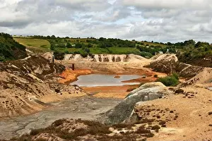 Polluted Prints: Abandoned copper mine and tailings lagoon at Wheal Maid Valley