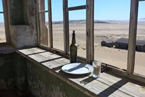 Namibia Prints: Abandoned and forgotten building and room being taken over by encroaching sandstorm
