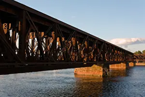 Newburyport Prints: Abandoned Railroad Bridge Across the Merrimack River, Newburyport, Massachusetts