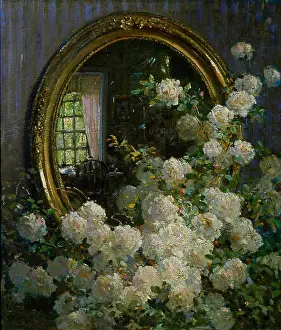Lincoln Prints: Abbott Fuller Graves - Flowers and Mirror