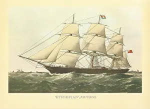 Boating Prints: Aberdeen Built Clipper Ship Ethiopian 838 Tons Register Hand-coloured lithograph by Thomas Goldsworth Dutton