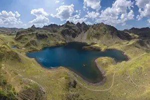From above, this stunning aerial shot captures the majestic Lacs d'Ayous