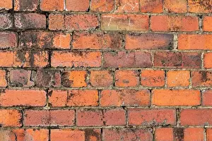 Urban Structure Prints: Abstract background of a close up of a Victorian red brick wall