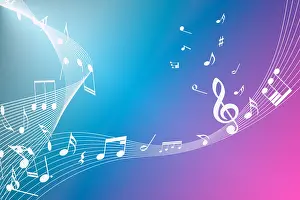 Gestaltung Prints: abstract background of music notes