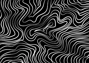 Screensaver Prints: Abstract background, white lines on black background, flat design