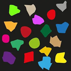 Shade Prints: Abstract blob shapes. Colorful organic forms