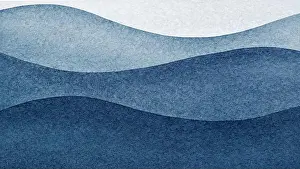 Wash Prints: Abstract blue art background navy azure colors