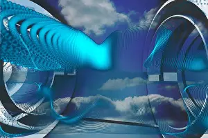 Innovative Prints: Abstract blue wave design