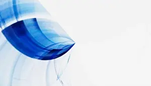 Harmony Prints: Abstract blue and white wave pattern with flowing curves on a clean background