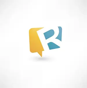 Abstract bubble icon based on the letter R