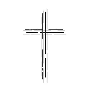 Abstract christian cross icon. Linear religion cross isolated. Vector illustration