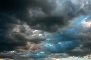 Cumulus Prints: Abstract composition, cloudy sky full of colors in spring