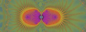 Dimension Prints: An abstract fractal design representing a spring flower in pastel multiple colors