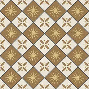 Regular Prints: Abstract gold white rhombus shapes vector seamless pattern background