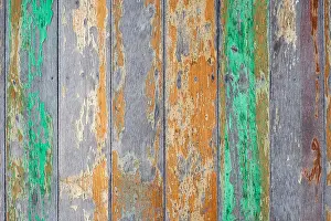 Teal Prints: Abstract grunge wood with old cracked painted texture background