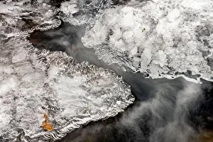 Abstract ice patterns on Rockhouse Creek - Pisgah National Forest, near Brevard, North Carolina, USA