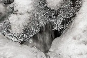 Abstract ice patterns on Rockhouse Creek - Pisgah National Forest, near Brevard, North Carolina, USA