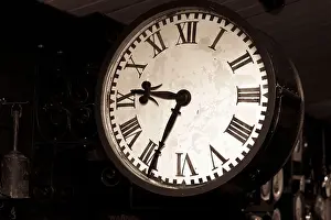 Minute Prints: Abstract old big clock background
