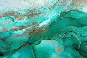 Abstract painting background in a gentle turquoise color