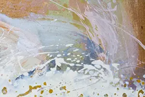 Decorarive Prints: Abstract painting with oil paints on canvas, bright colors