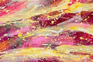 Artistic Collection: Abstract painting. Red and yellow sky. Oil painting