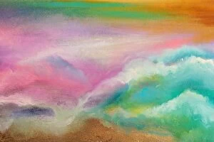 Images Dated 21st April 2021: Abstract painting texture with a colorful sky on the background