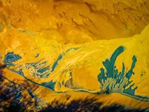 Cyanide Prints: Abstract patterns formed from the toxic waste due to the copper and gold mining operations