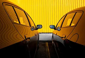 Reflexion Prints: Abstract reflection on shiny car body