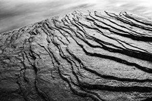Forest Collection: Abstract rock patterns in creek (B&W) - Pisgah National Forest, near Brevard, North Carolina, USA