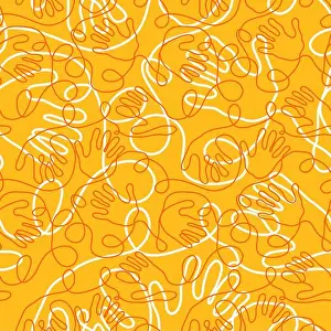 Imprint Prints: Abstract stripes seamless handprint line art pattern for wrapping paper and fabrics and linens